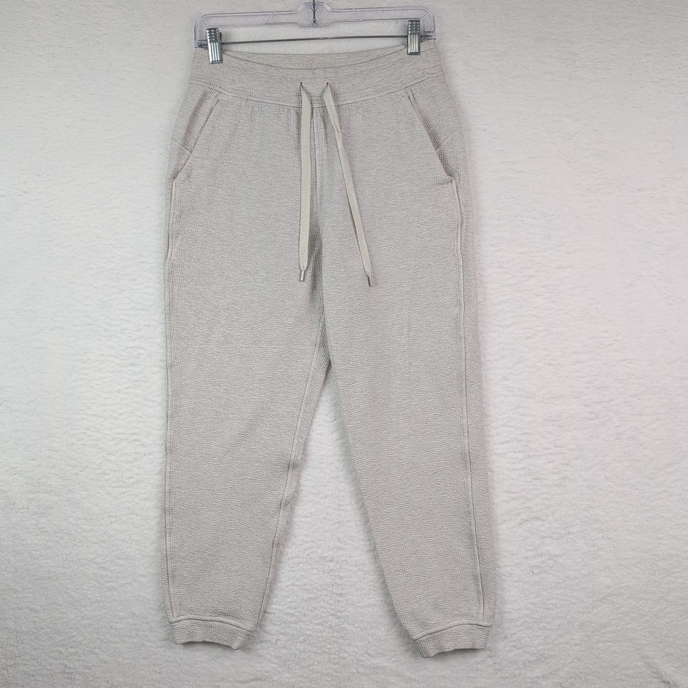 Lululemon Ribbed High-Rise Jogger‎ 25" 7/8 Length Women's 6 Heathered White Opal